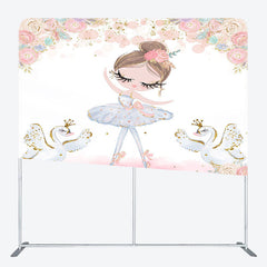 Lofaris Ballet Girl Swan Floral Birthday Pillow Case Backdrop