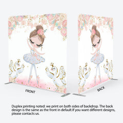 Lofaris Ballet Girl Swan Floral Birthday Pillow Case Backdrop