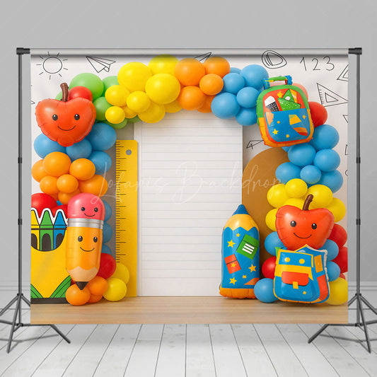 Lofaris Balloon Arch Board Welcome Back To School Backdrop