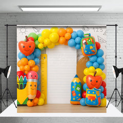 Lofaris Balloon Arch Board Welcome Back To School Backdrop