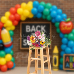 Lofaris Balloon Arch Bricks Wall Back To School Backdrop