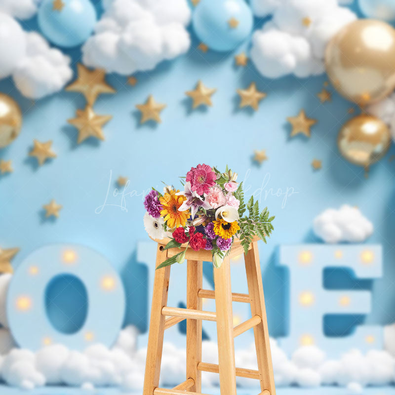 Lofaris Balloon Arch Coudy Cute Sky Cake Smash Backdrop