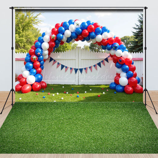 Lofaris Balloon Arch Fence Garden Grass Combo Set Backdrop