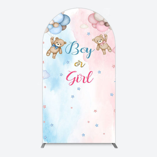 Lofaris Balloon Teddy Baby Shower Gender Reveal Arch Backdrop