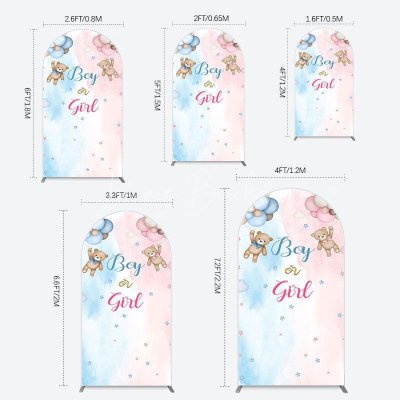 Lofaris Balloon Teddy Baby Shower Gender Reveal Arch Backdrop