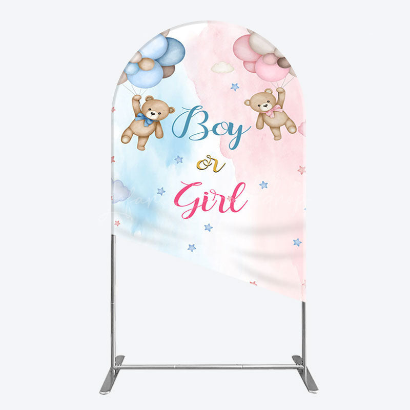 Lofaris Balloon Teddy Baby Shower Gender Reveal Arch Backdrop