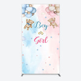 Lofaris Balloon Teddy Baby Shower Gender Reveal Rectangle Backdrop