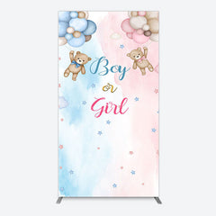 Lofaris Balloon Teddy Baby Shower Gender Reveal Rectangle Backdrop