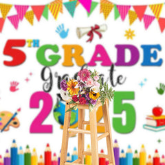 Lofaris Balloons 5th Grade 2025 Congrats Graduate Backdrop