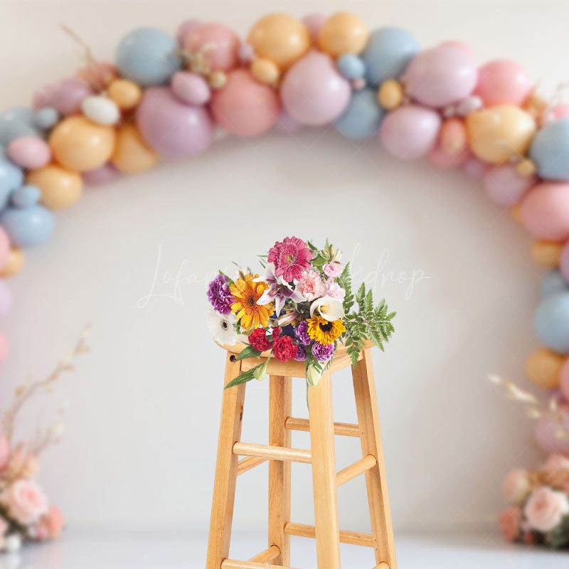 Lofaris Balloons Birthday Photography Backdrop For Kid Girl
