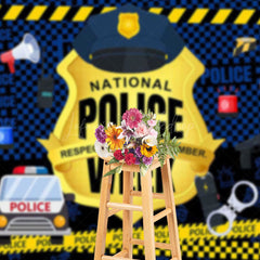 Lofaris Balloons Blue Gold National Police Week Backdrop