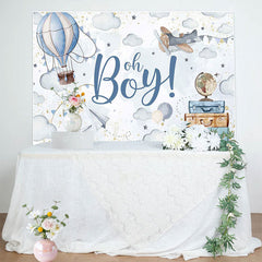 Lofaris Balloons Clouds Adventure Oh Boy Baby Shower Backdrop