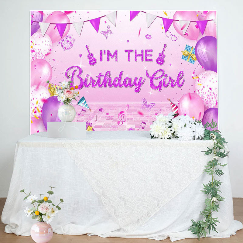 Lofaris Balloons Disco Musical Birthday Girl Party Backdrop