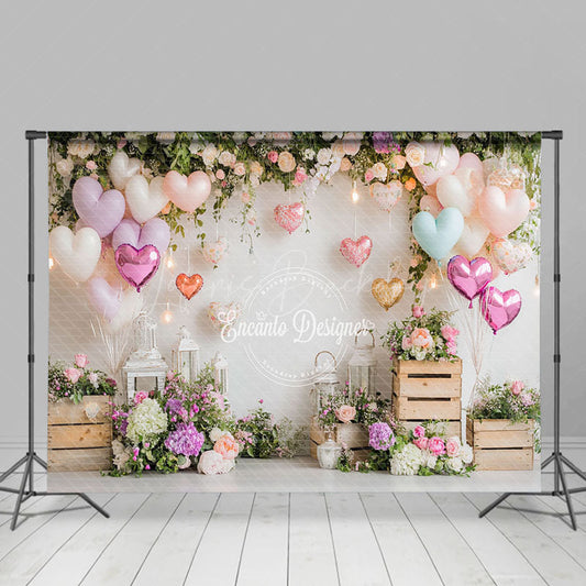 Lofaris Balloons Plant Floral Lighted Valentines Day Backdrop