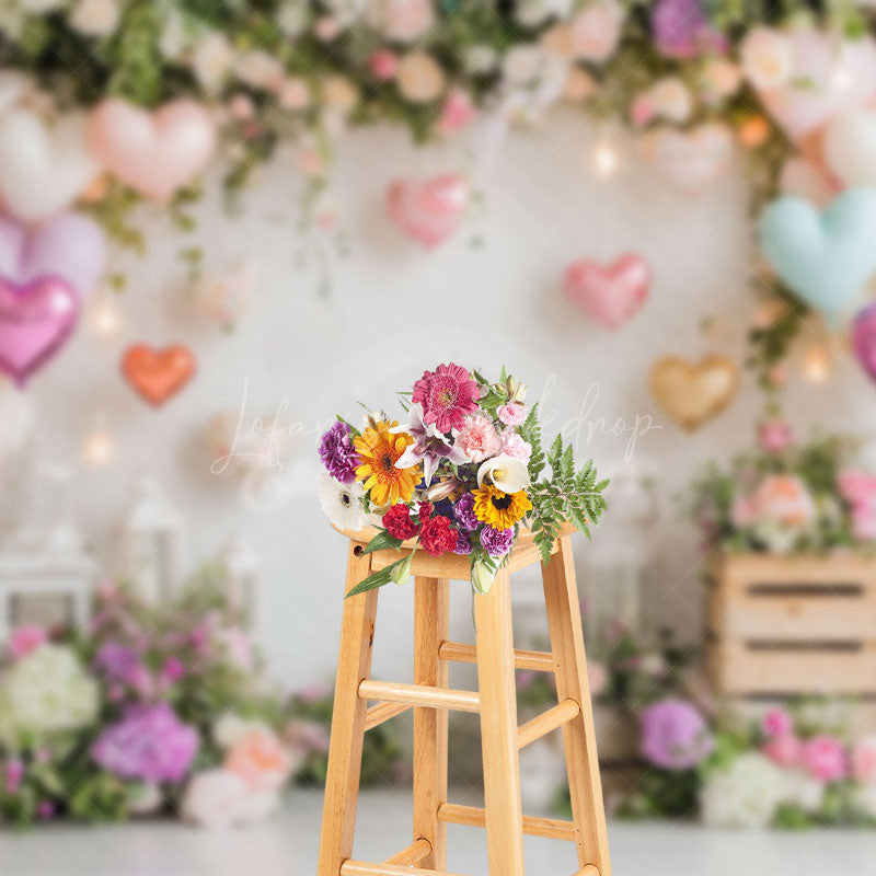 Lofaris Balloons Plant Floral Lighted Valentines Day Backdrop