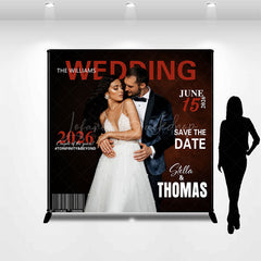 Lofaris Barcode Custom Photo Date Name Wedding Backdrop