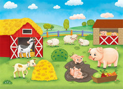 Lofaris Barnyard Farm Animals Birthday Backdrop Sunny Day at the with a Cow and Pig Fun Outdoor Party Decoration