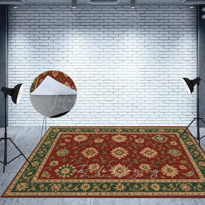 Lofaris Baroque Floral Pattern Photo Fabric Floor Backdrop