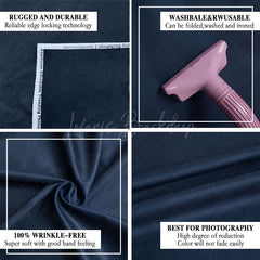 Lofaris Baroque Navy Gold Fabric Floor Backdrop For Photo