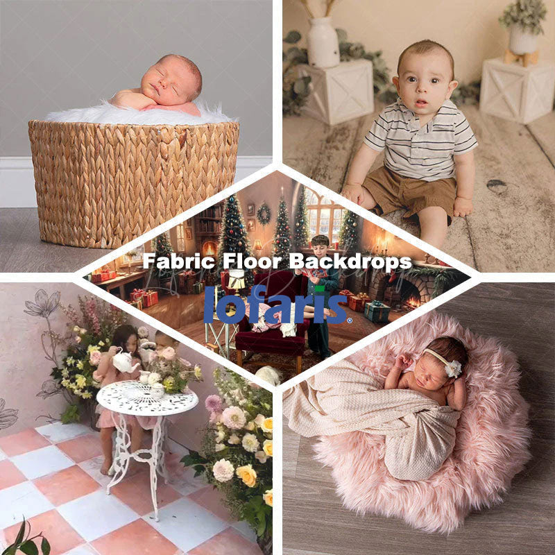 Lofaris Baroque Navy Gold Fabric Floor Backdrop For Photo