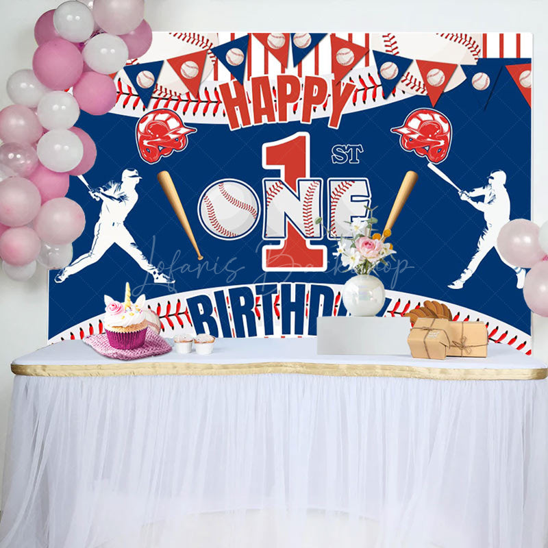 Lofaris Baseball Birthday Bash 1 Celebration Party Backdrop