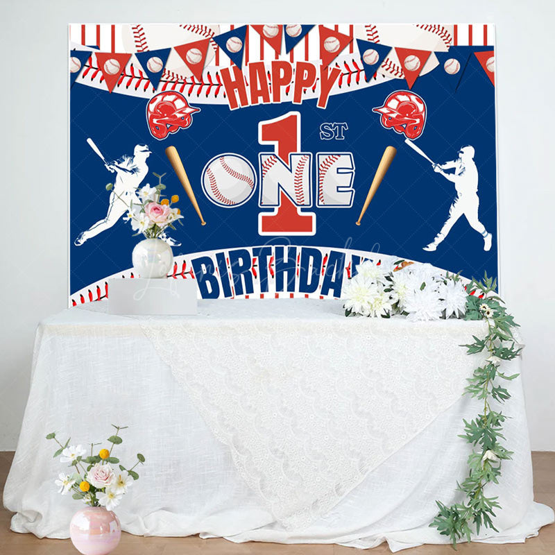 Lofaris Baseball Birthday Bash 1 Celebration Party Backdrop
