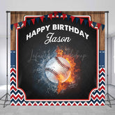 Lofaris Baseball Sport Flag Wood Custom Birthday Backdrop