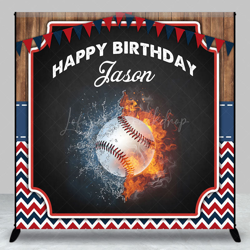 Lofaris Baseball Sport Flag Wood Custom Birthday Backdrop