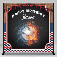 Lofaris Baseball Sport Flag Wood Custom Birthday Backdrop