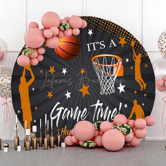 Lofaris Basketball Game Time Boy Round Birthday Backdrop