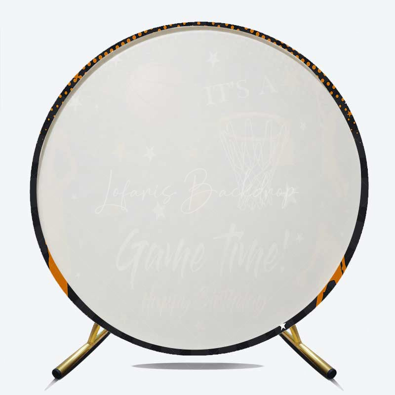 Lofaris Basketball Game Time Boy Round Birthday Backdrop