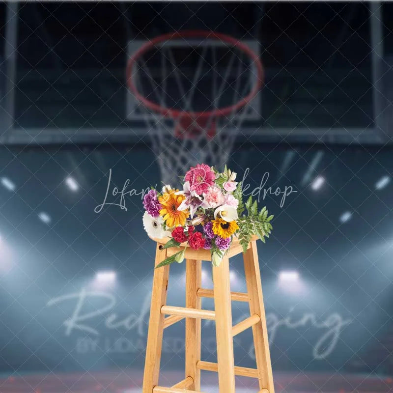 Lofaris Basketball Hoop Arena Sports Photography Backdrop Night Stadium Light Slam Dunk Game Background