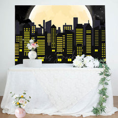 Lofaris Bats Moon Night Dark City Scene Birthday Backdrop
