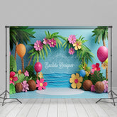 Lofaris Beach Hawaii Tropical Summer Photo Booth Backdrop