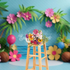 Lofaris Beach Hawaii Tropical Summer Photo Booth Backdrop
