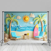 Lofaris Beach Lounge Chairs Surfboards Summber Vibe Backdrop