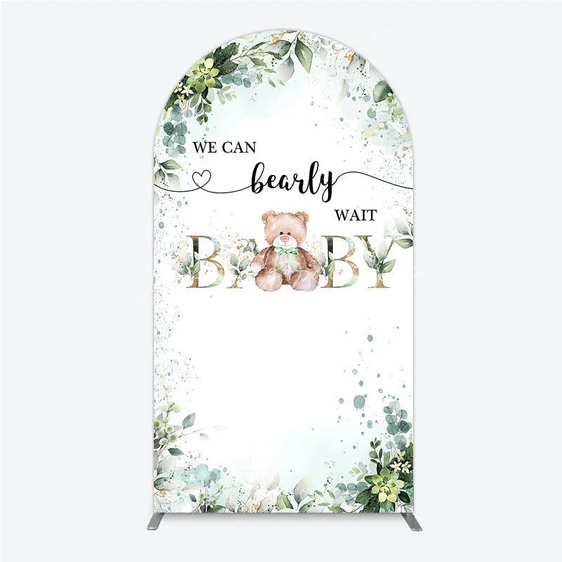 Lofaris Bearly Wait Arch Backdrop Teddy Bear Eucalyptus Greenery Baby Shower Party Decor
