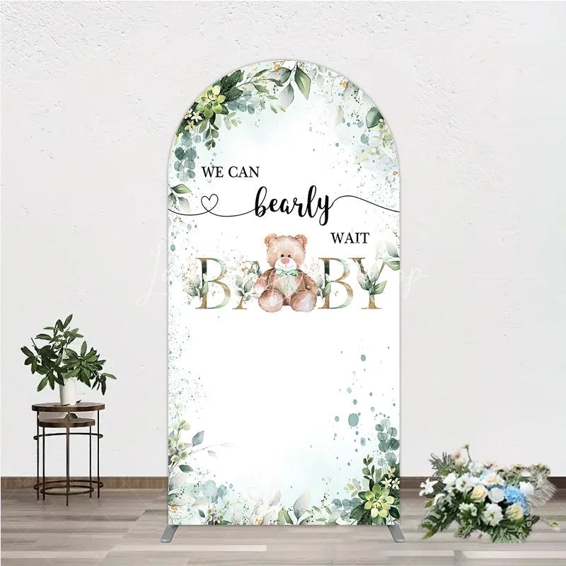 Lofaris Bearly Wait Arch Backdrop Teddy Bear Eucalyptus Greenery Baby Shower Party Decor