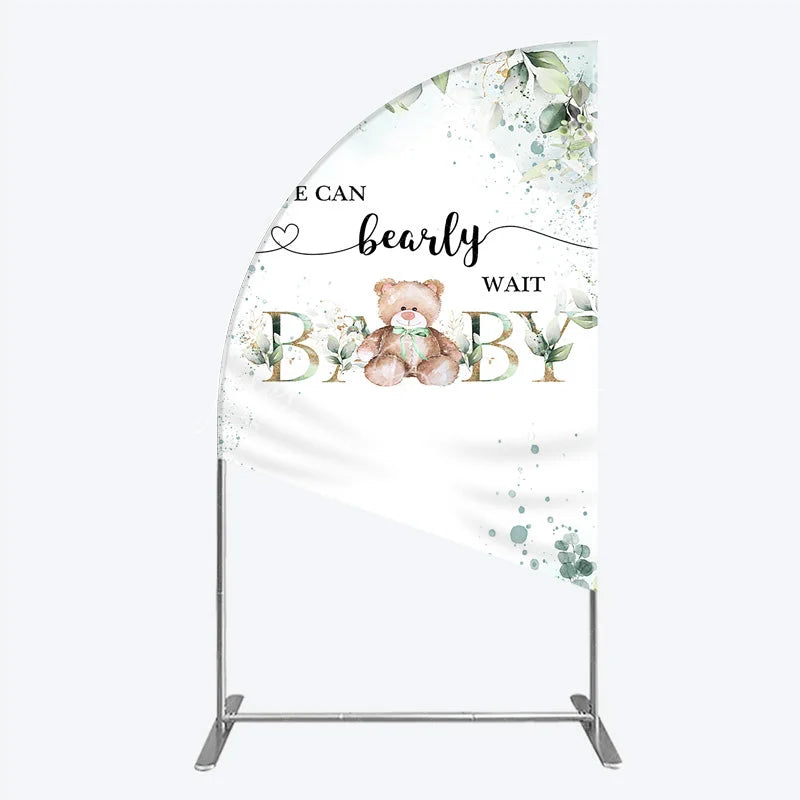 Lofaris Bearly Wait Half Moon Arch Backdrop Teddy Bear Eucalyptus Greenery Baby Shower Party Decor