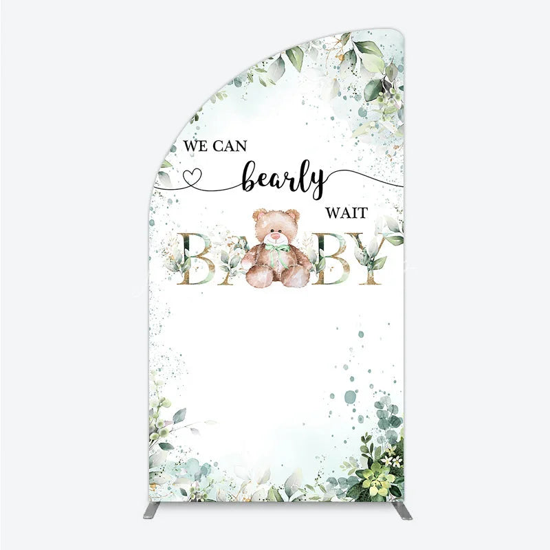 Lofaris Bearly Wait Half Moon Arch Backdrop Teddy Bear Eucalyptus Greenery Baby Shower Party Decor