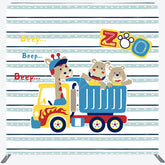 Lofaris Beep Animals Zoo Truck Birthday Pillow Case Backdrop