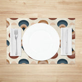 Lofaris Beige Abstract Geometric Pattern Set Of 4 Placemats