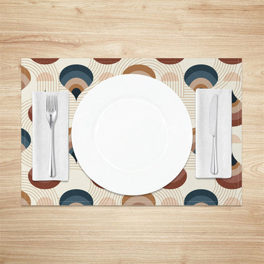 Lofaris Beige Abstract Geometric Pattern Set Of 4 Placemats