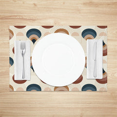 Lofaris Beige Abstract Geometric Pattern Set Of 4 Placemats