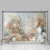 Lofaris Beige Arch Balloons Floral Wedding Photo Backdrop