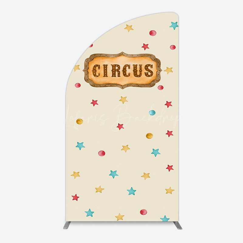 Lofaris Beige Colorful Stars Circus Birthday Arch Backdrop
