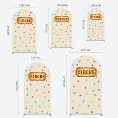 Lofaris Beige Colorful Stars Circus Birthday Arch Backdrop