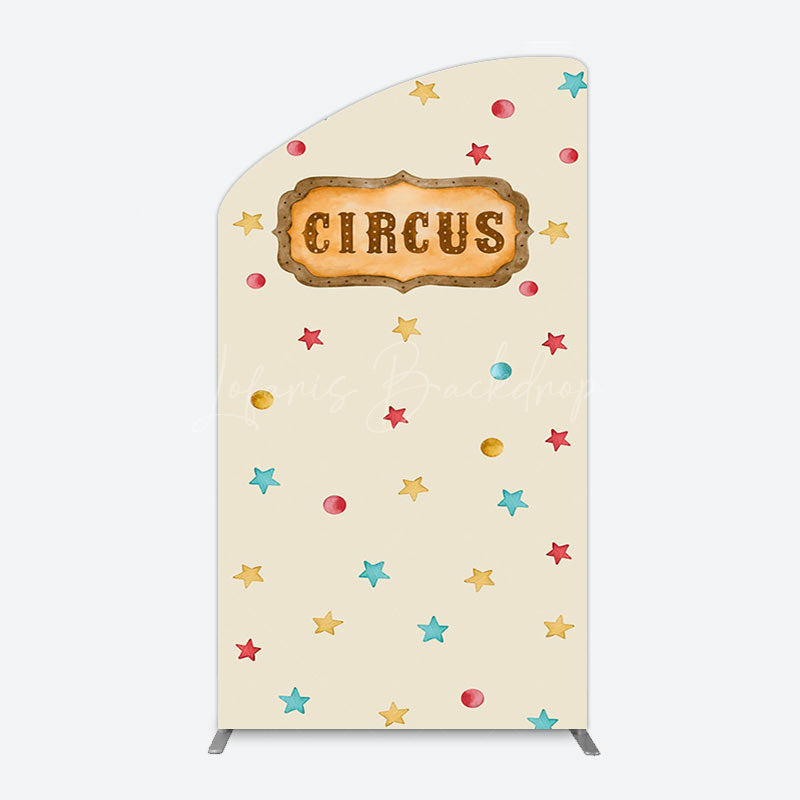 Lofaris Beige Colorful Stars Circus Birthday Arch Backdrop