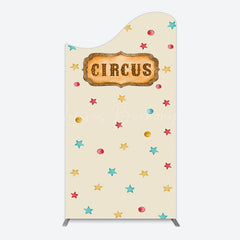 Lofaris Beige Colorful Stars Circus Birthday Arch Backdrop