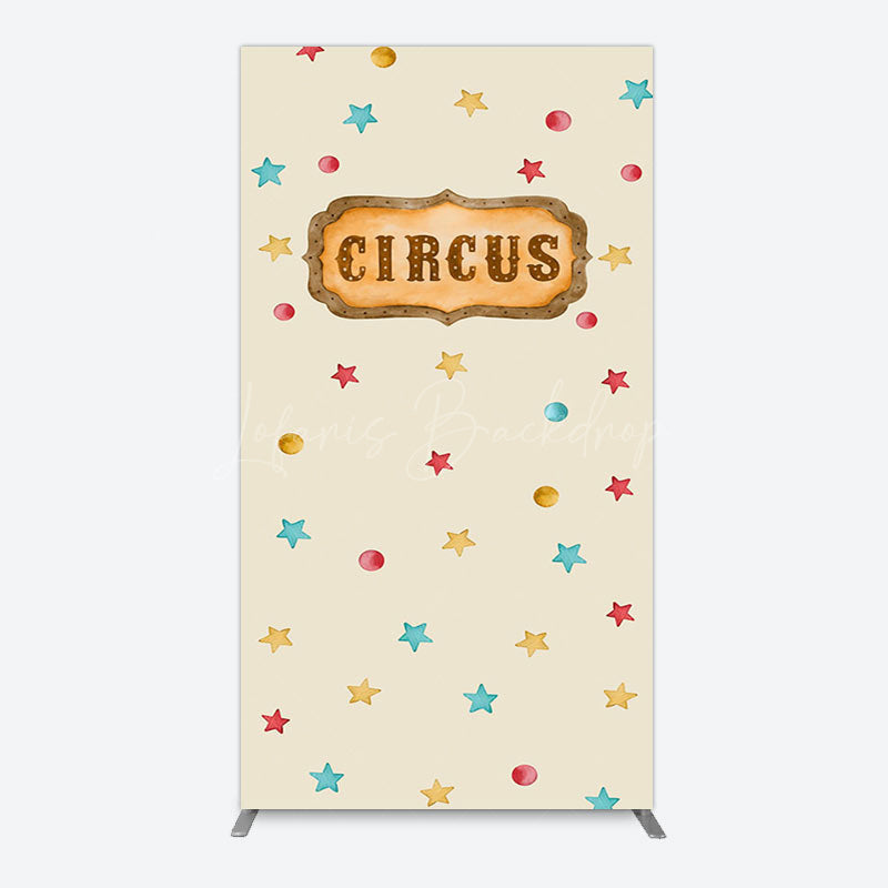 Lofaris Beige Colorful Stars Circus Birthday Arch Backdrop
